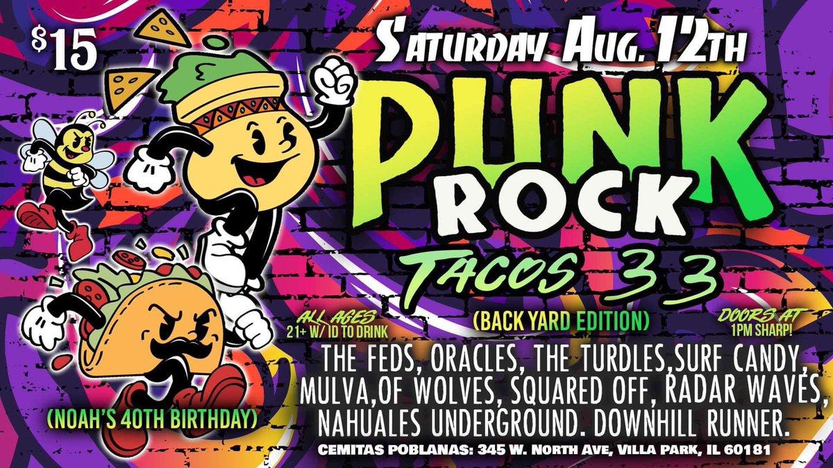 RadarWaves's tweet photo. PUNK ROCK TACOS IS TOMORROW! https://t.co/zhpQUjp9yc