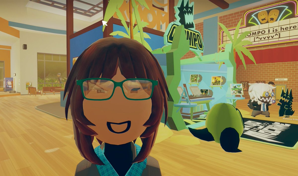 NeonShikaro's tweet photo. Im visiting the #Chompo area in #RecRoom ....
Its kinda loud here.. my ears hurt haha https://t.co/cgNyGlVJoJ
