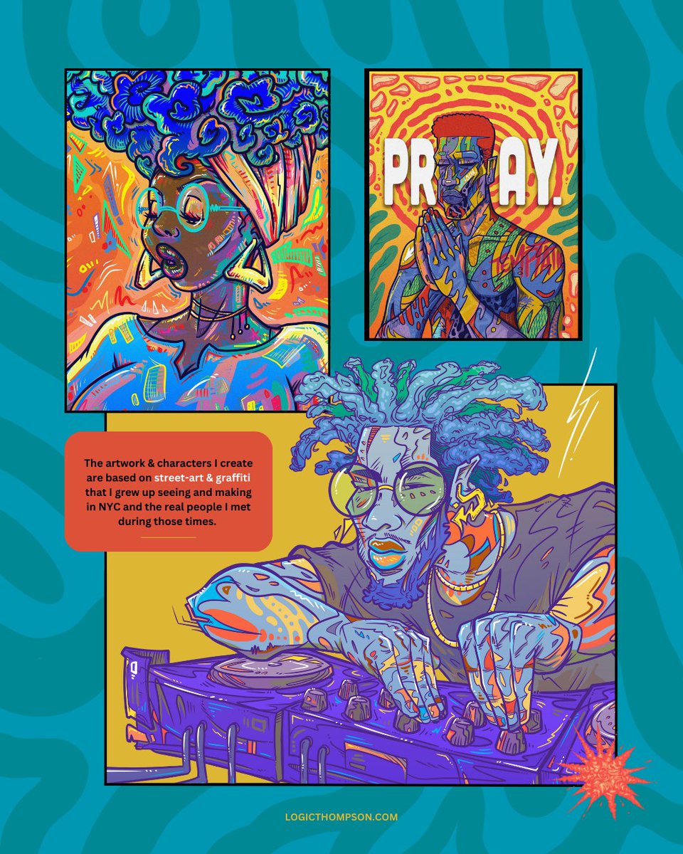 LogicThompson's tweet photo. Hi I’m Logic Thompson, an Afrosurrealist Artist &amp; Creative Consultant in NYC. Dope Art incoming. Always Vibing. Dassit. 💥💥💥 https://t.co/SxDzivJHAo
