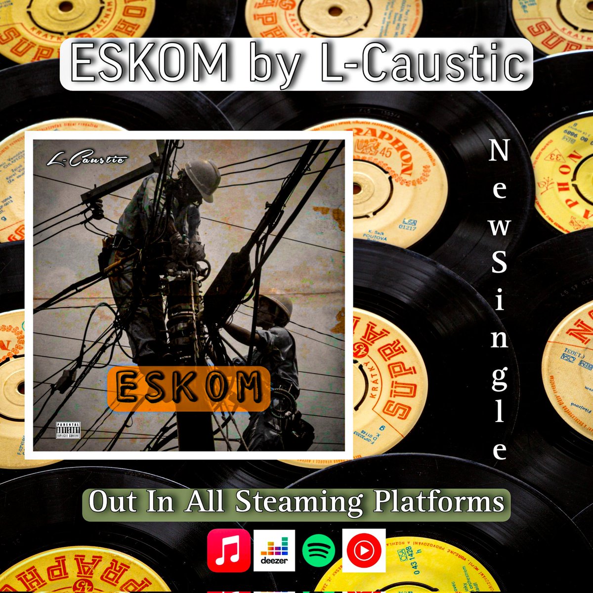 lcaustic_sa's tweet photo. ESKOM Now Released in all streaming platforms 🔥🔥 Thank You to everyone who's vibing 🔥

Listen here :
https://t.co/QrEf6N7MD2

ESKOM! 💡

Don't forget to add it in your playlist FAM 🔥

#LoadsheddingHIT #Spotify #AppleMusic https://t.co/LsHGZXWTMr