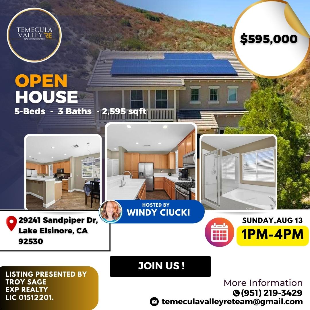 Temeculavalley7's tweet photo. 🏘️♥️OPEN HOUSE♥️🏘️
The Details:
📌5 Bedroom
📌3 Bath
📌2,595 Sq. Ft
📌$130 HOA
📌9,583 sqft (lot)
📌Built in 2005
📌Single family residence
📌Priced to sell at $595,000
29241 Sandpiper Dr, Lake Elsinore, CA 92530
For questions or a private showing DM or call (951)219-3429 https://t.co/s7DO5U5UKR
