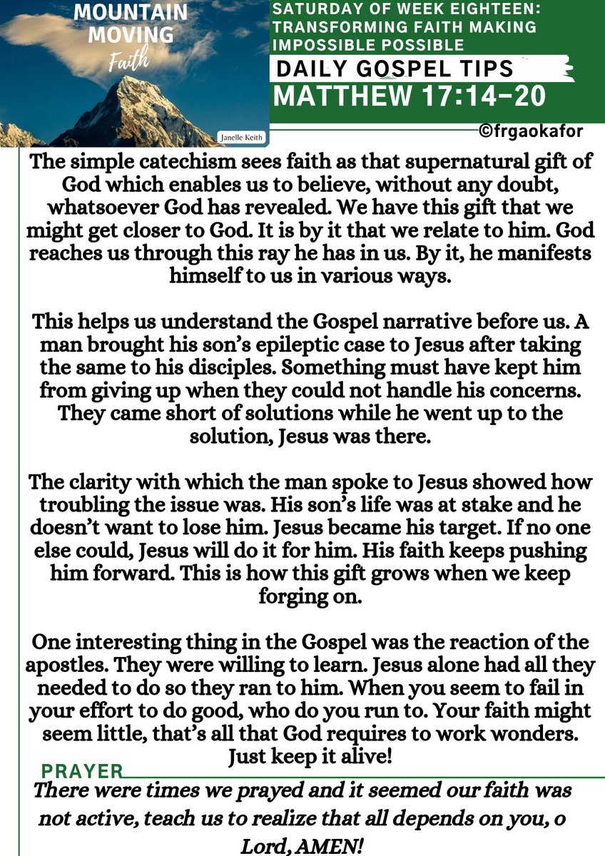 frgaokafor's tweet image. #dailygospeltips #FaithInAction #impossibleispossible #BlessedSaturday