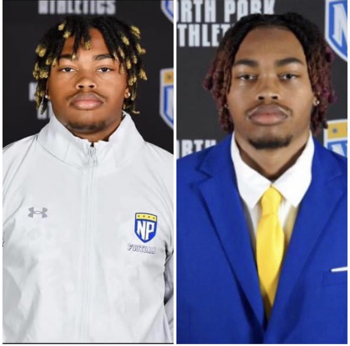 BircherTerrance's tweet photo. Freshman year to Sophomore year at NPU!!! 💛💙 @NPUFootball https://t.co/F0dmvBUrBv