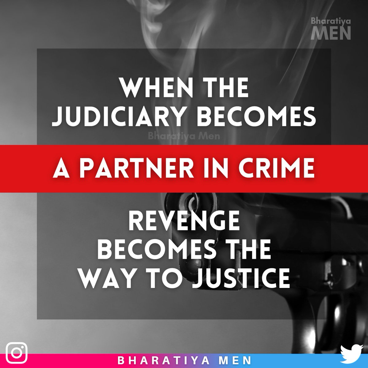 When the judiciary becomes a partner in crime, revenge becomes the way to justice. #JudicialMisandry #PinkTerrorism #FeminismIsCancer #Men #MenRightsAreHumanRights