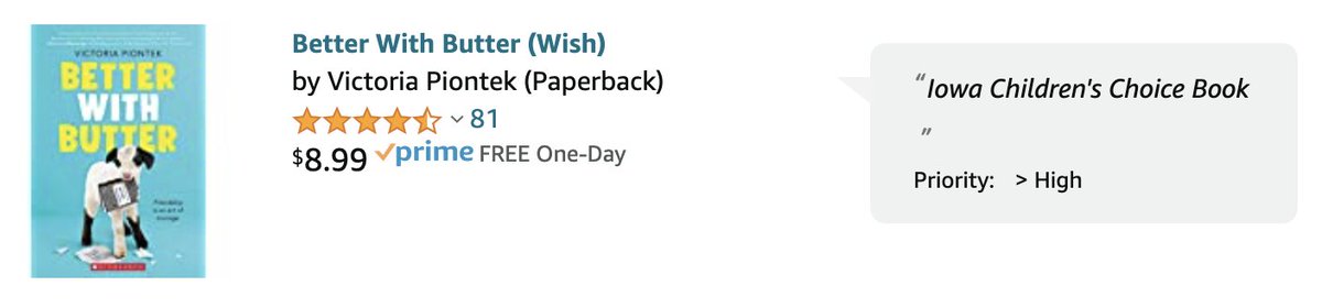 #5 - One more Children's Choice book - separated from the others because @amazon doesn't have the sorting feature anymore.🙄 #clearthelist @victoriapiontek