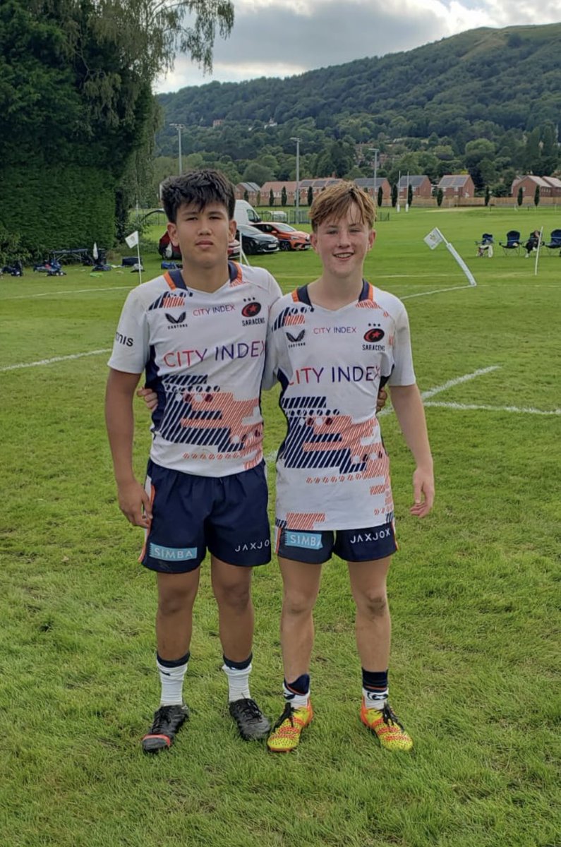 campionpe's tweet photo. No summer off for these 2. Tommy &amp; Nat representing Saracens U17’s recently at Malvern College 🔴⚫️ https://t.co/QLlJ4MTGDb