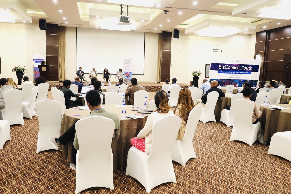 The @USAIDEthiopia CATALYZE MS4G team hosted the BizConnect Youth event in #Ethiopia this week to engage youth in the private sector, create job opportunities & showcase youth talent. Over 200 participants attended the event. #InternationalYouthDay2023
 facebook.com/permalink.php?…