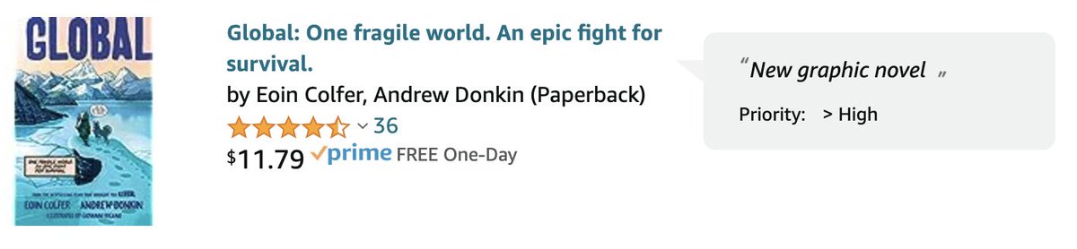 #6 - A new graphic novel about climate change. I want to add more books around this topic - it's a definite topic of interest for my 6th graders. #clearthelist @EoinColfer @AndrewDonkin