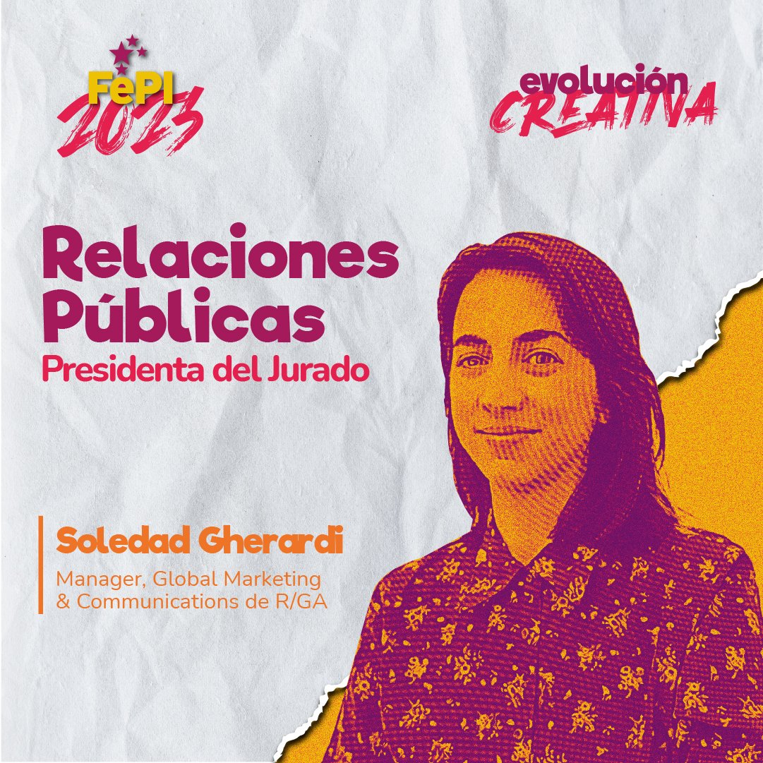 Presidenta del Jurado en Relaciones Públicas

Soledad Gherardi
Manager Global de Marketing y Comunicación en R/GA

fepi.com.ar