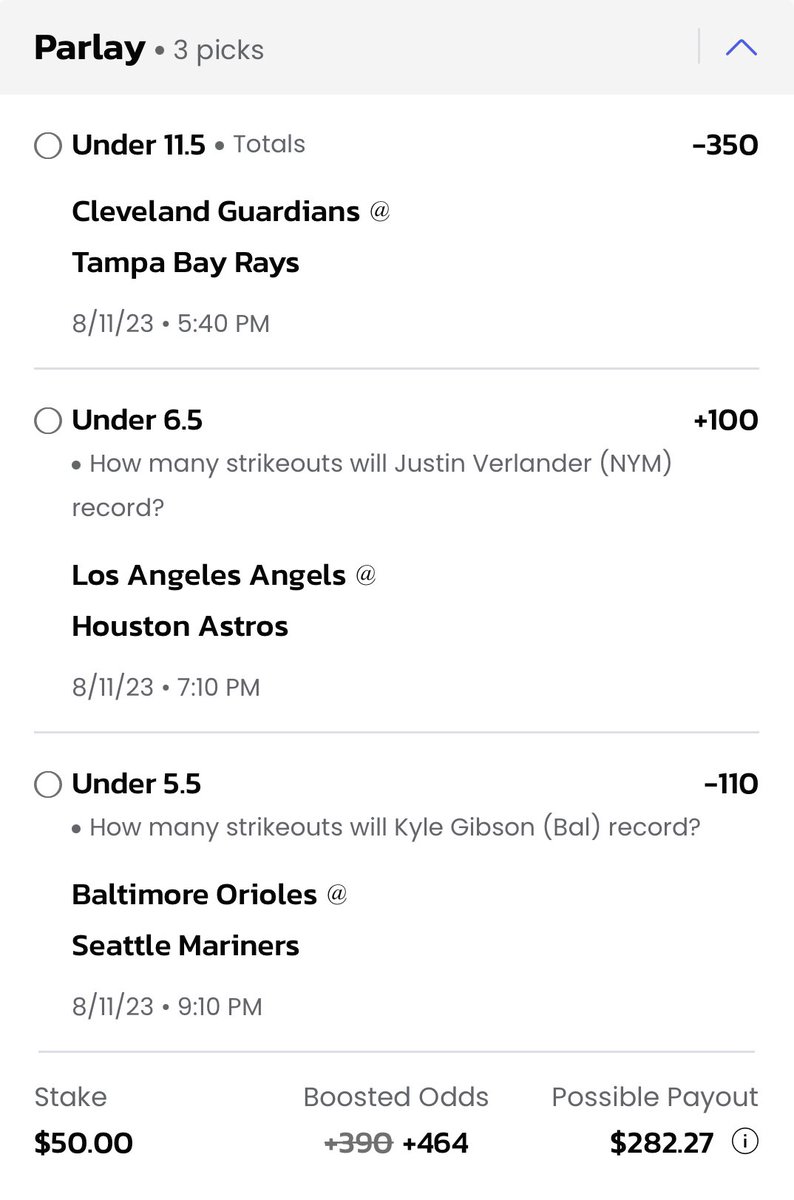 Longshot_Bets's tweet photo. ✨MGM Swing for the Fences✨

• Guardians/Rays u11.5
• J. Verlander (HOU) u6.5 Strikeouts
• K. Gibson (BAL) u5.5 Strikeouts
Boosted to +464

In for $50 max (1u)

#GamblingTwitter https://t.co/eF6q5BFNlo