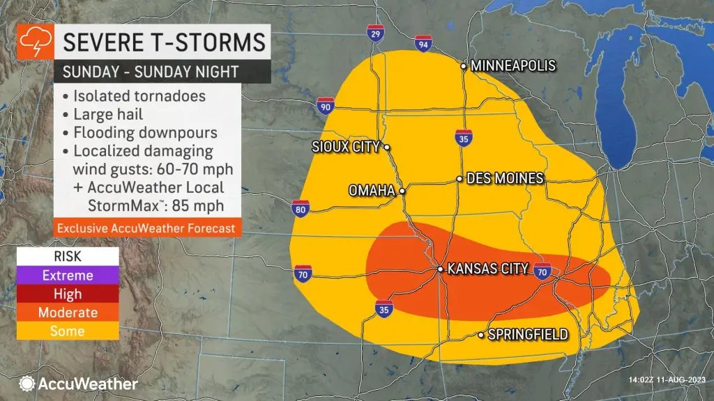 accuweather's tweet photo. Here we go again: Tens of millions of people from the Midwest to the East will be at risk for severe weather on a daily basis into next week. https://t.co/NQOFZHvAkE https://t.co/aBPcmxrNOn