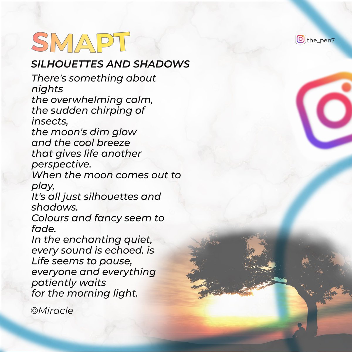 IamThePen7's tweet photo. Sometimes we just want to sit down and soak in the sun, other times, it's a colourful night to sit and appreciate it's beauty...
Hear and watch what @_fimicho has to say... Do enjoy!
#saymeapoemtoday #smapt
#poetry #poem https://t.co/5qAC6T0sUr