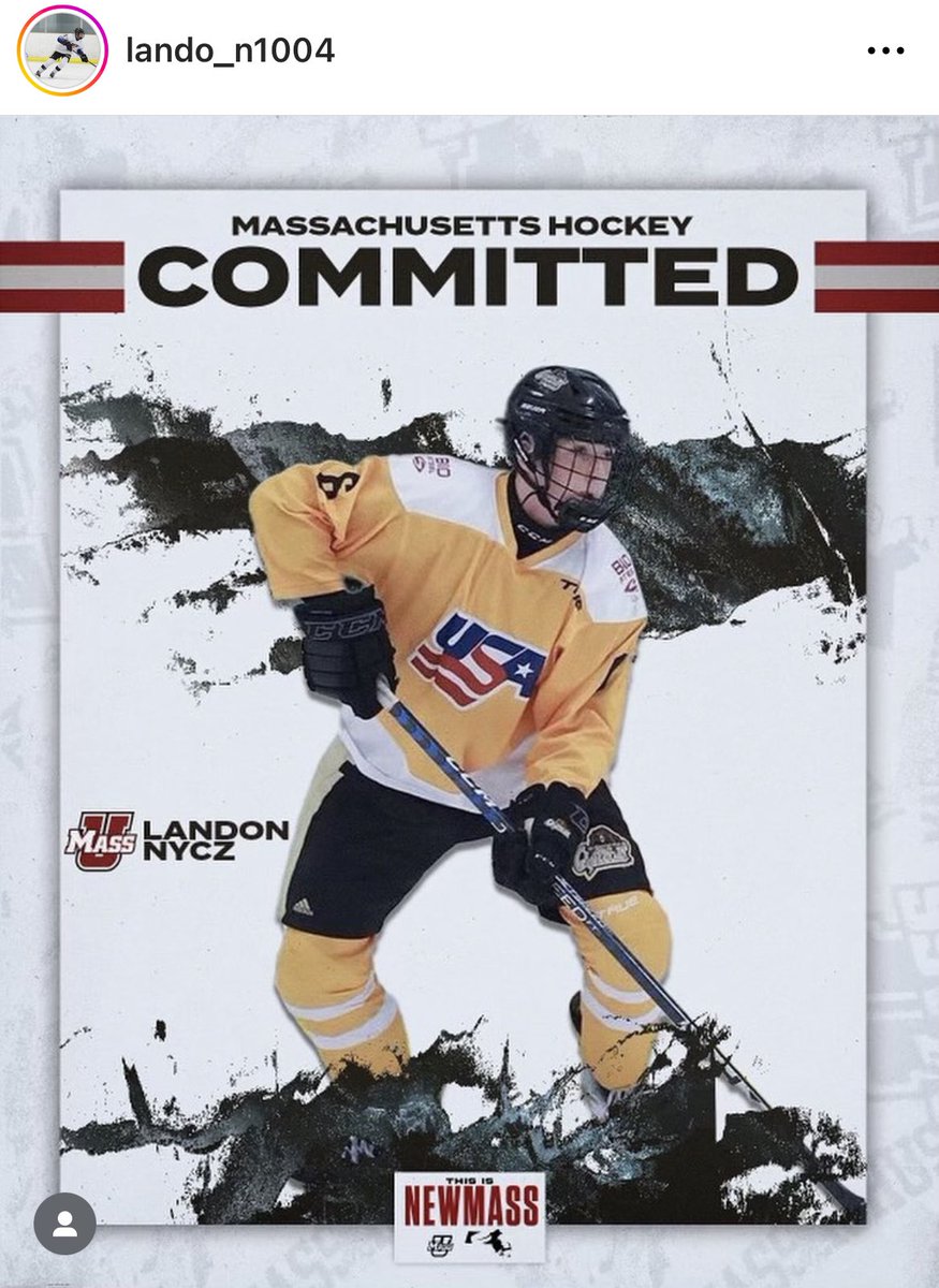 2007-born defenseman Landon Nycz out of Michigan has committed to UMass. Nycz was part of the Boys 16 Camp this summer and collected 36 points in 56 games with <a href="/OJGHockey/">OaklandJrGrizzlies</a> this past season.