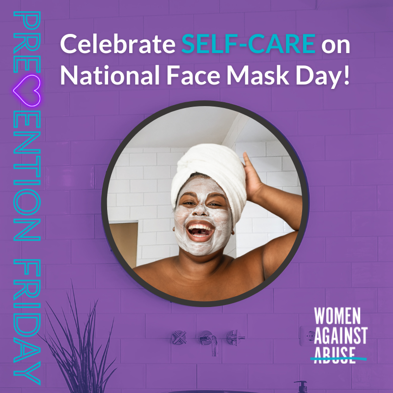 WomenAgnstAbuse's tweet photo. It's National Face Mask Day, a day for self-care!
#SelfCare is anything that helps you feel good about yourself. So if that's face masks, a walk in the park or a phone call to a friend...take care of yourself and remember that YOU are important!
#PreventionFriday #NFMD https://t.co/fQCxnMiH97