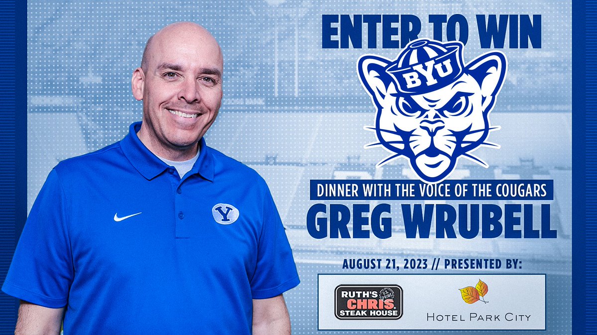 gregwrubell's tweet photo. One final opportunity to like or retweet this post for a chance to be drawn as one of three winners of dinner for two with me at Hotel Park City's @RuthsChrisPC on Aug. 21; it's always a fun evening of BYU sports talk in a beautiful setting.

We'll announce the winners on Monday. https://t.co/DvhYadDY2F