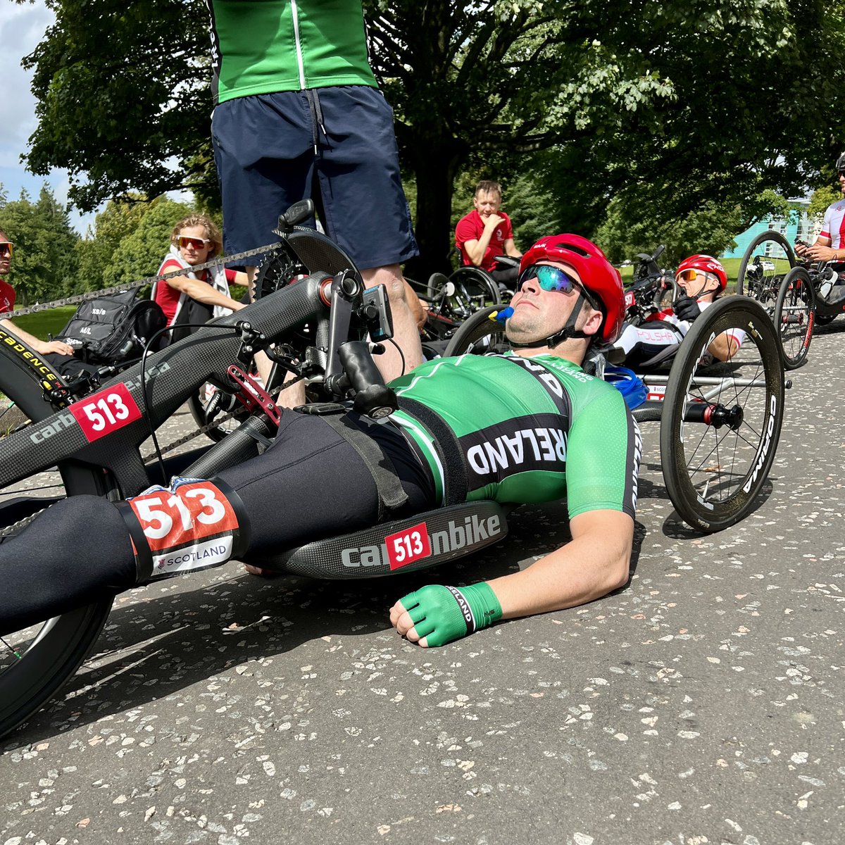 Allister MacSorley (MH4) and Declan Slevin (MH3) were the sole Irish riders competing at the Para-Cycling Road World Championships today in Dumfries finishing 18th and 21st respectively in the road races 👏

#GlasgowScotland2023