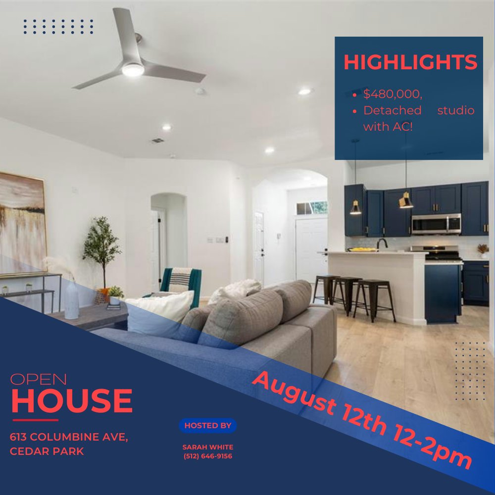 remax_1's tweet photo. ✨ UPCOMING OPEN HOUSES ✨ 👆🏼Swipe!

Find your HOME in Austin, TX 🏡 

#TexasRealtor #AustinTexas #ATX #RealEstate #OpenHouse https://t.co/NJplIPsZnr