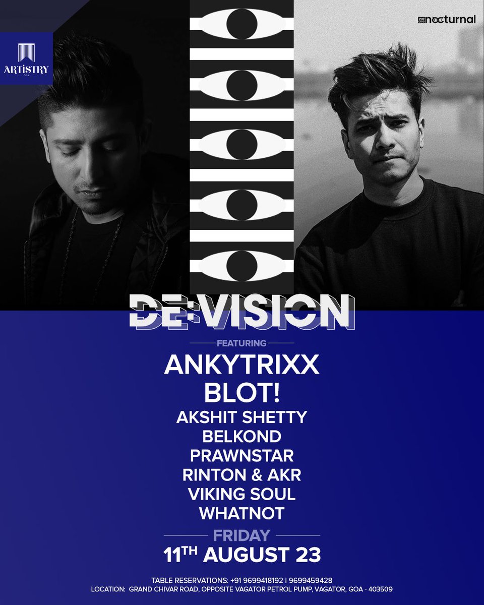 NocturnalNet_'s tweet photo. Tonight at Artistry, Goa @djankytrixx @blottin and more join us for a scintillating sonic experience! @ArtistryLivee https://t.co/fu0mVZx2kS