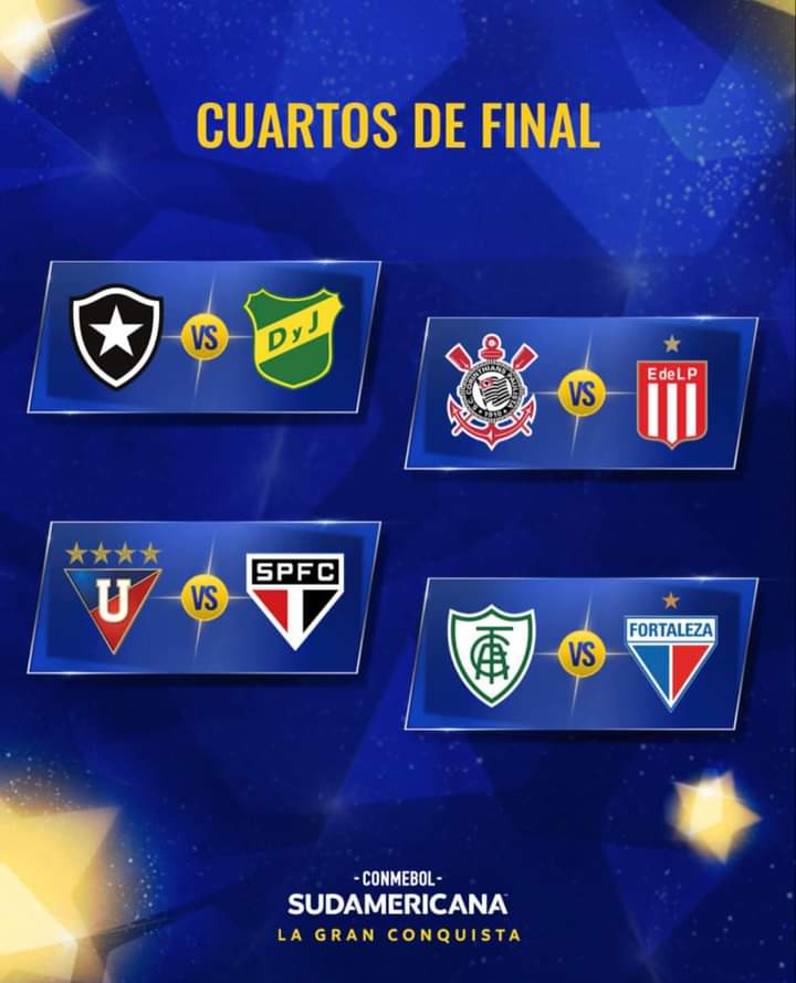 🇦🇹🏆 ¡DÍAS Y HORARIOS CONFIRMADOS!
Por los Cuartos de final de la <a href="/Sudamericana/">CONMEBOL Sudamericana</a>, #EDLP visita a <a href="/Corinthians/">Corinthians</a> el martes 22 de agosto a las 21:30 en el Estadio Neo Química Arena.  se define en #UNO el martes 29 de agosto a las 21:30.