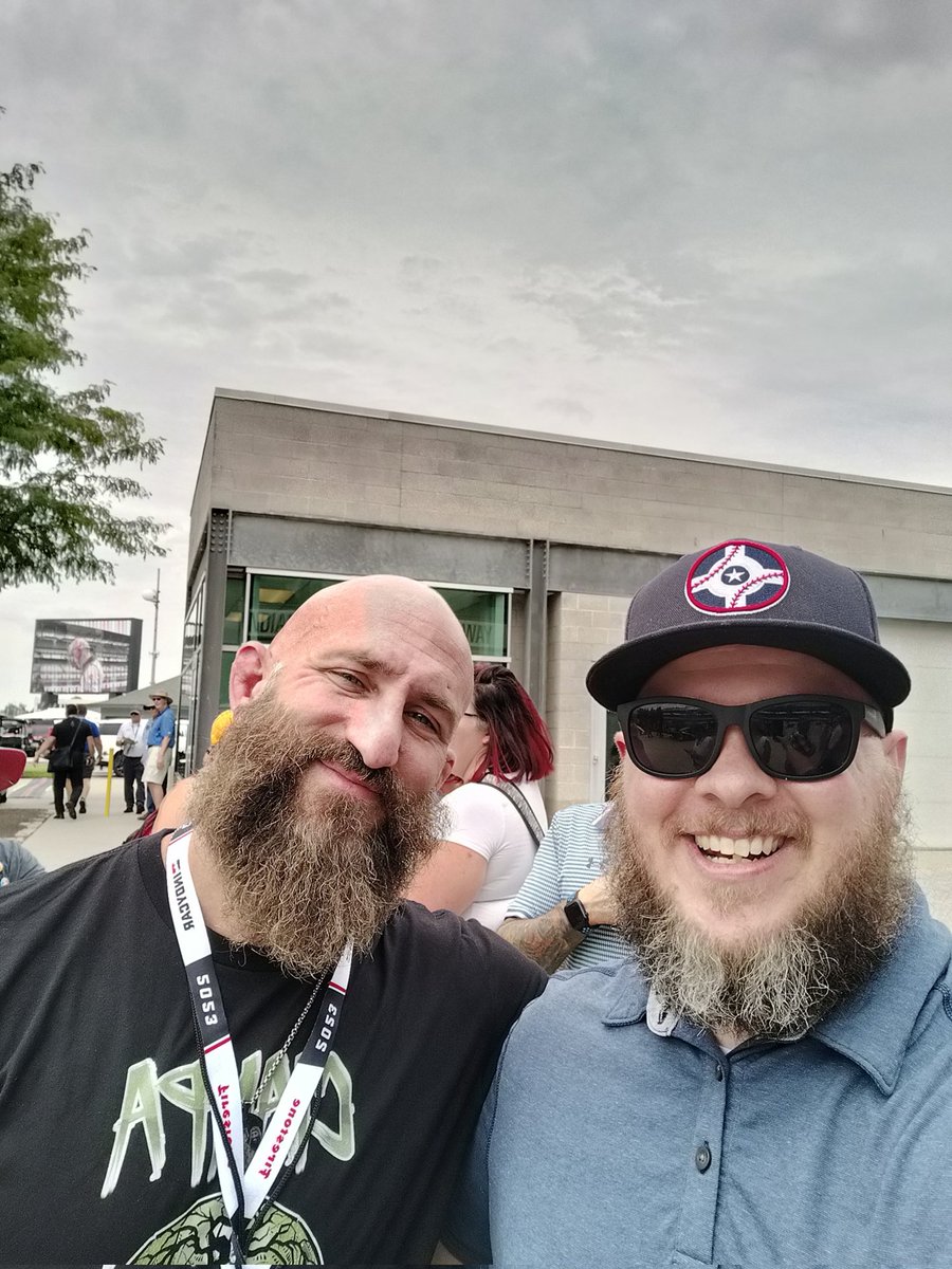 Guess who I just met at the Indianapolis Motor Speedway @nickythegood? @rasslin @IMS #BeardBros