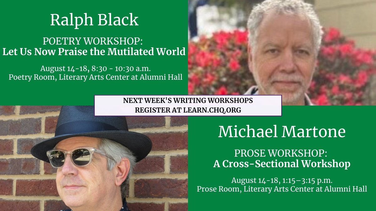 CHQLiteraryArts's tweet image. Spaces in both classes are still open! Register at learn.chq.org!