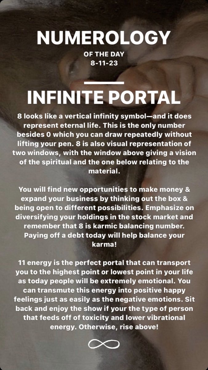 frekwenzybeatz's tweet photo. #NUMEROLOGYOFTHEDAY
8-11-23 
#infinityportal https://t.co/31PakzMI4k
