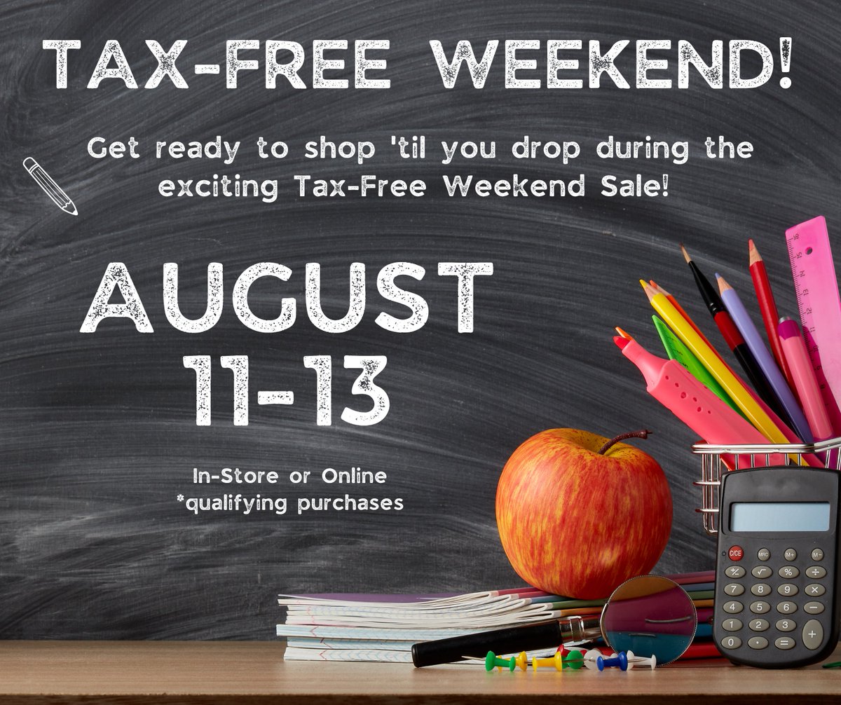 TCOTInc's tweet photo. Don't miss your chance to shop smarter and save bigger.  Gear up for back-to-school season or simply treat yourself!  Get that #FridayFeeling and snag those must-haves without worrying about taxes!  #TaxFreeWeekend #backtoschool 

For more info: https://t.co/qQEnnqEhN9 https://t.co/pcBKWwhnb5