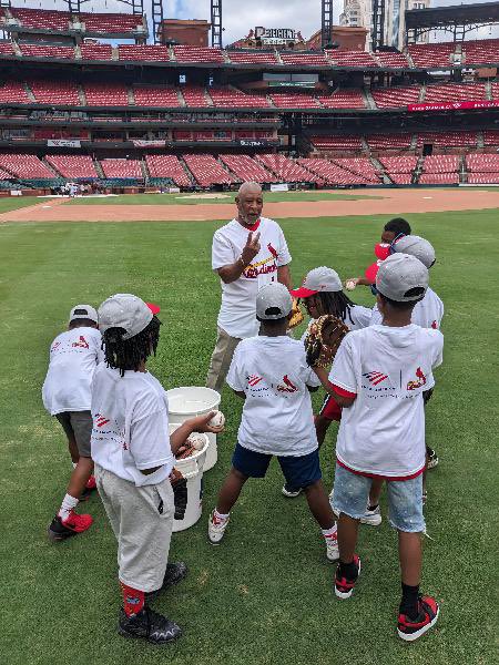 STLWizard's tweet photo. St louis! It’s always an honor to give back to the city where I played for 15 years. At the @BankofAmerica Play it Forward baseball clinic, I gave big league advice to at @BGCStl. I hope to one day see these kids playing pro ball. https://t.co/iUEbyQbATM