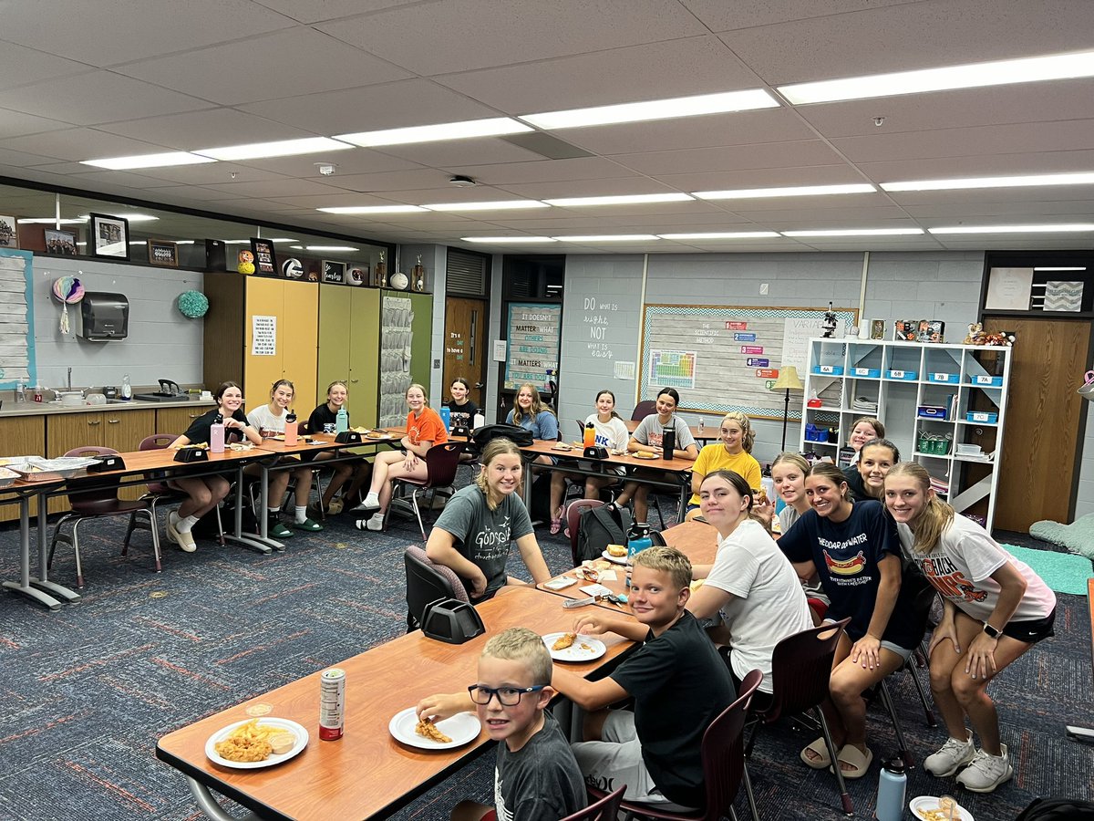 What do you do after 20 hours of practice this week?  Celebrate being done with Raising Canes, of course. Great group of girls!  2 hour practices will be a breeze now!