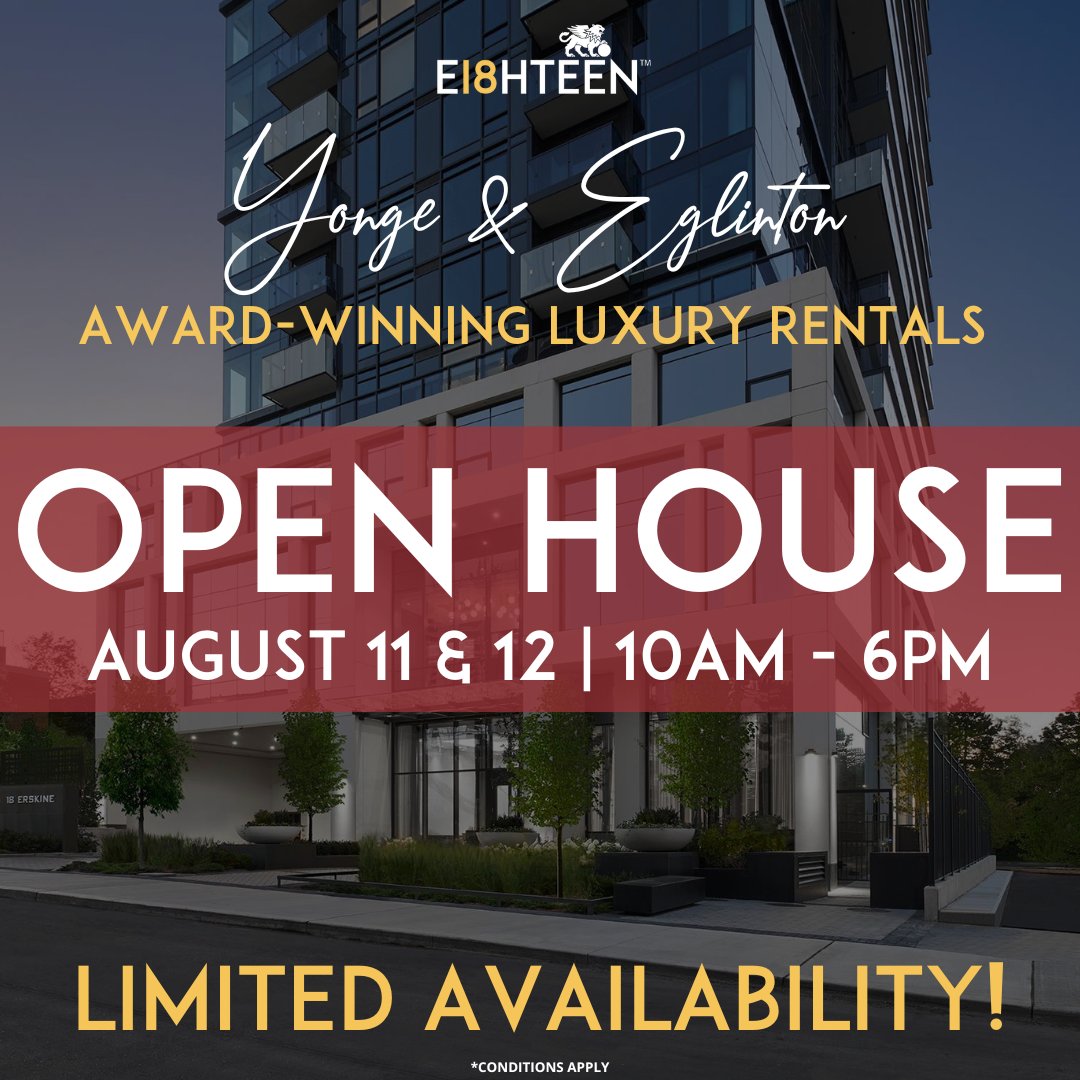 Join us for an exclusive open house at 18 Erskine this weekend only! Don't miss out on your chance to discover your new home. 

#openhouse #yongeandeglinton #rentals #suites #apartment #propertymanagement #toronto#midtown