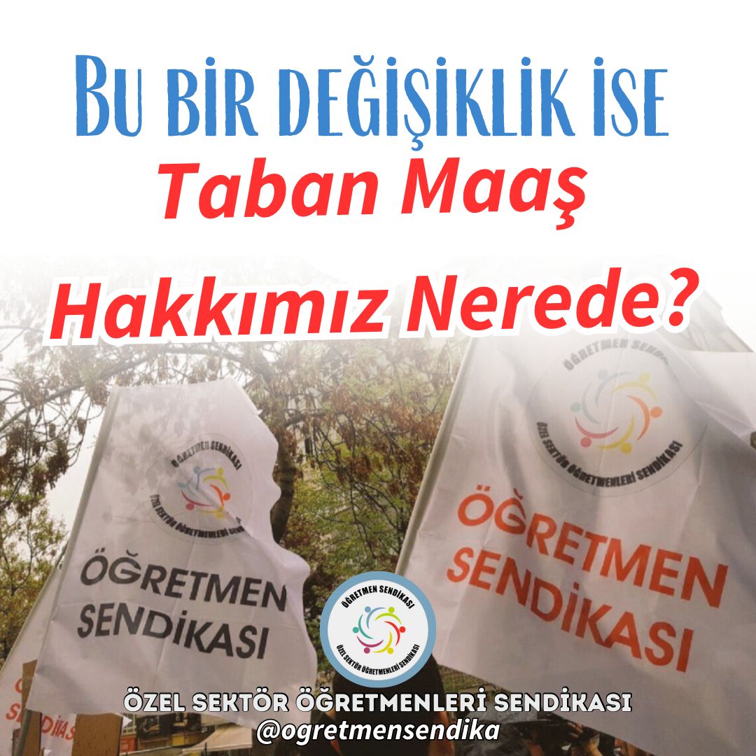 ogretmensendika's tweet photo. @tcmeb @Yusuf__Tekin @tcookgm ⁉️Devlet okullarında çalışan öğretmenlerin özlük haklarından çok uzak koşullarda, daha uzun saatler boyunca çalışıyoruz. 
Müşteri memnuniyeti anlayışıyla işletilen özel öğretim kurumlarında , patronların insafına bırakılıyoruz. 
@Yusuf__Tekin @tcookgm @tcmeb 
#TabanMaaşGelsin https://t.co/wO509nXIxM