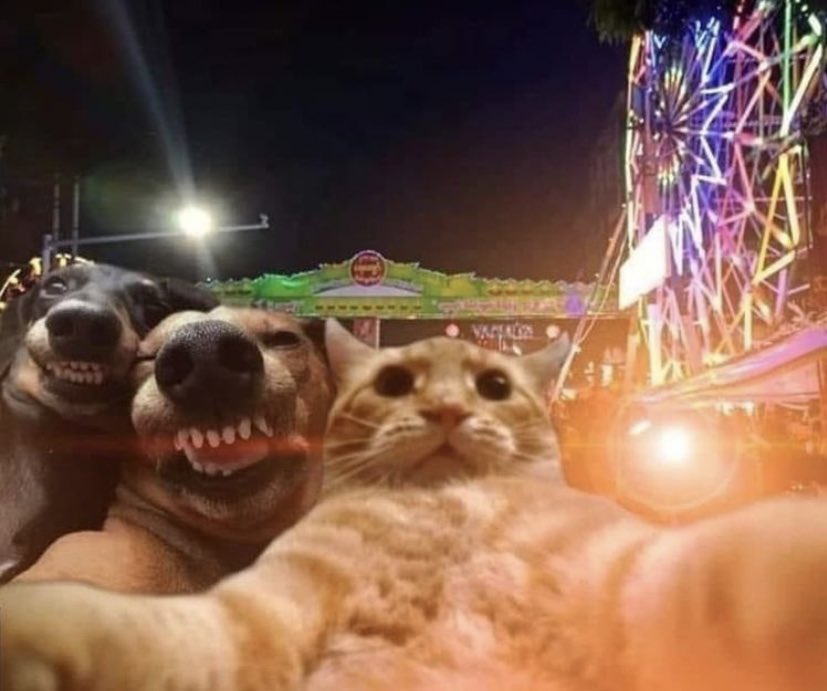 mis amigas y yo en la feria del pueblo