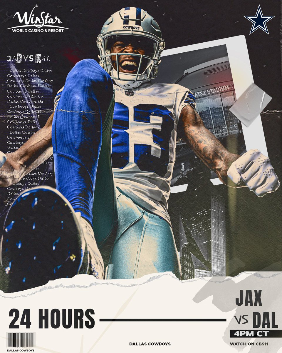 dallascowboys's tweet image. 2️⃣4️⃣ HOURS ‼️ #JAXvsDAL

#DallasCowboys | @WinStarWorld