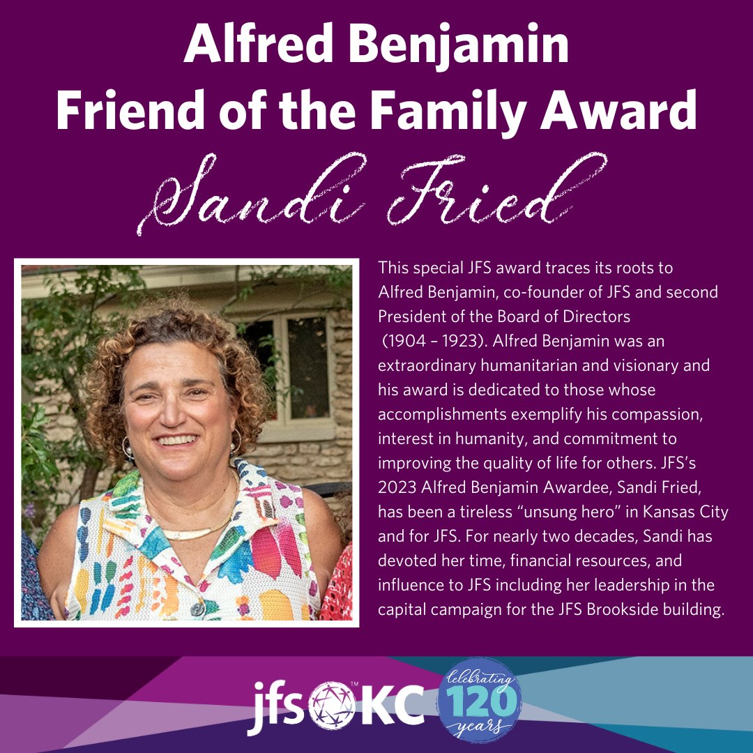 JFSKC's tweet photo. JFS has served our greater Kansas City community for 120 years, but we haven't done it alone! Help us celebrate two individuals at our 120th Anniversary Celebration who exemplify the mission of tikkun olam - repairing our world. https://t.co/zO3XtSJzsW #jfskc120 https://t.co/lMZSqmPR6r