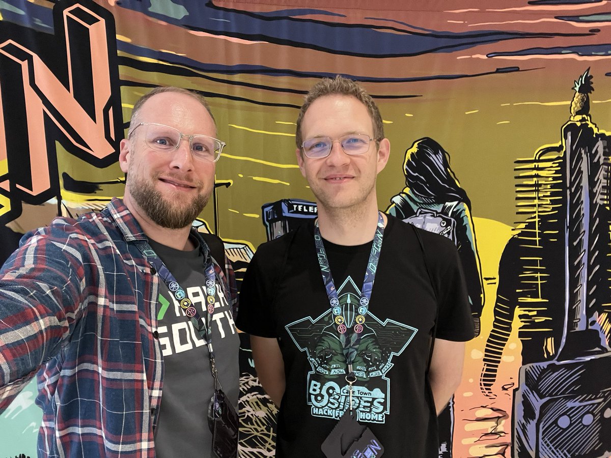 singe's tweet photo. @hack_south &amp; @BSidesCapeTown at @defcon with @leonjza https://t.co/CUhsVyuape