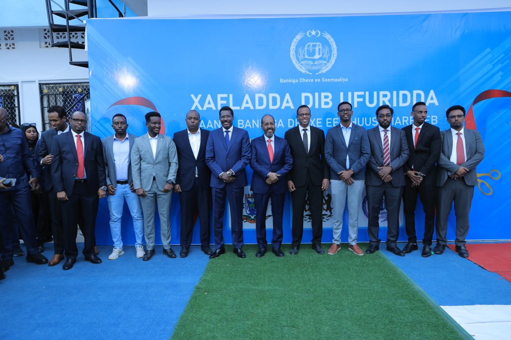 After months of arduous work, we successfully inaugurated <a href="/CentralBankSo/">Central Bank of Somalia</a> first state branch in #Galmudug. This significant achievement will further contribute to fiscal federalism at large and the bank services at the regional level.