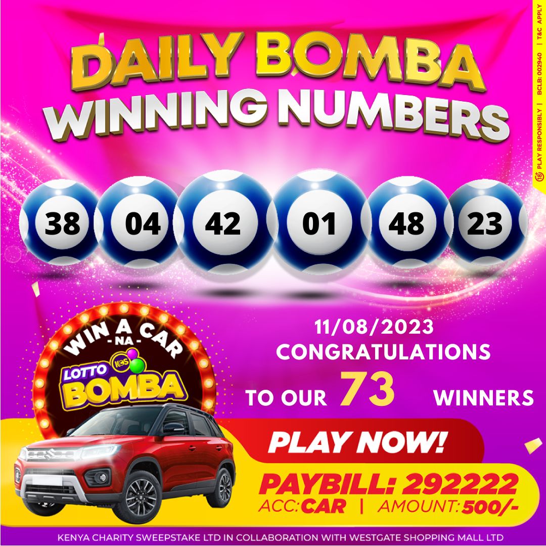 KCS_Kenya's tweet photo. Congratulations to all our Daily Bomba draw winners, the more you play the more your chances of winning. Dial *226# Play Bomba the highest chance lotto in Kenya. #50YearsOfWinning https://t.co/sAe0CEhu0w