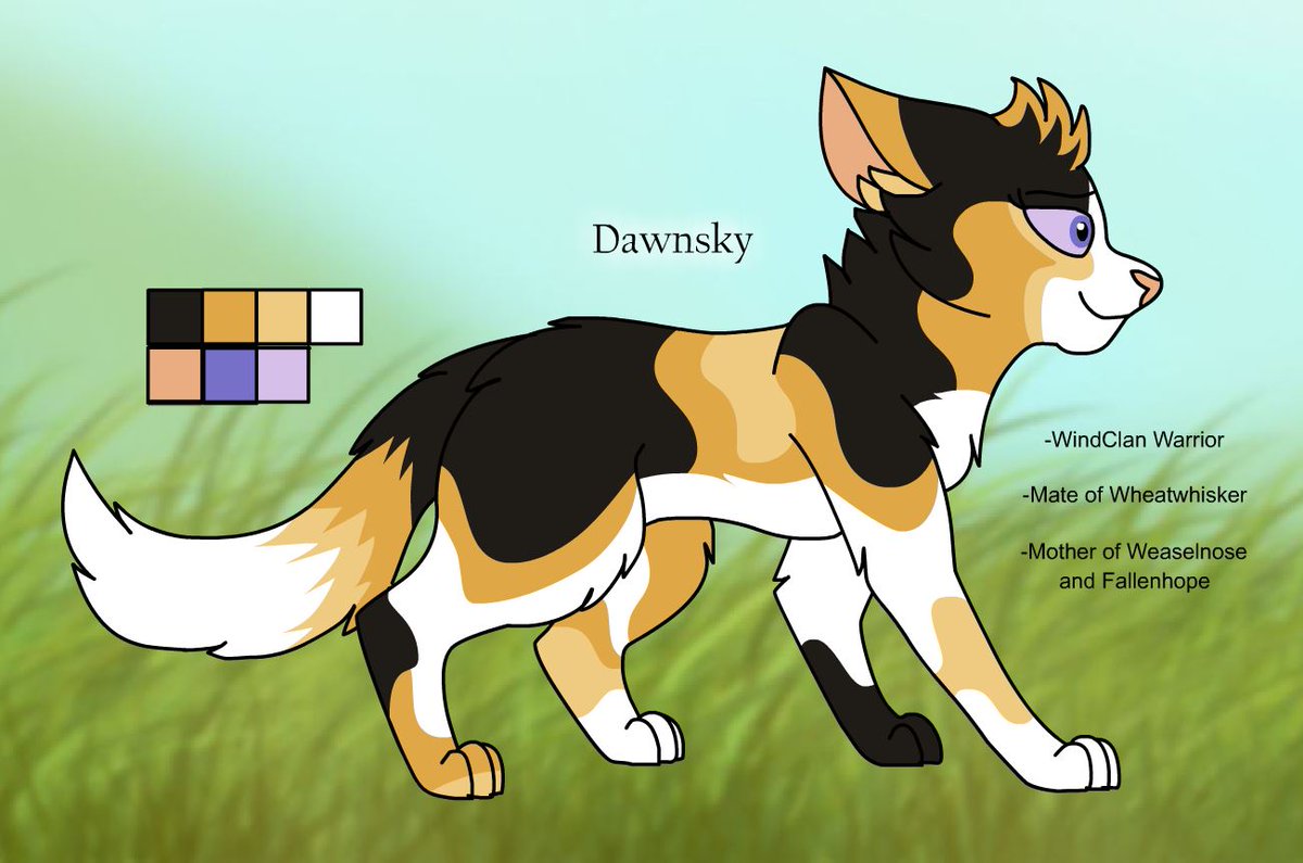 DawnMistCat's tweet photo. Finished designing my WindClan OCs!

Applewood, Acornfrost, Dawnsky, and Wheatwhisker https://t.co/sTCYcKibRT