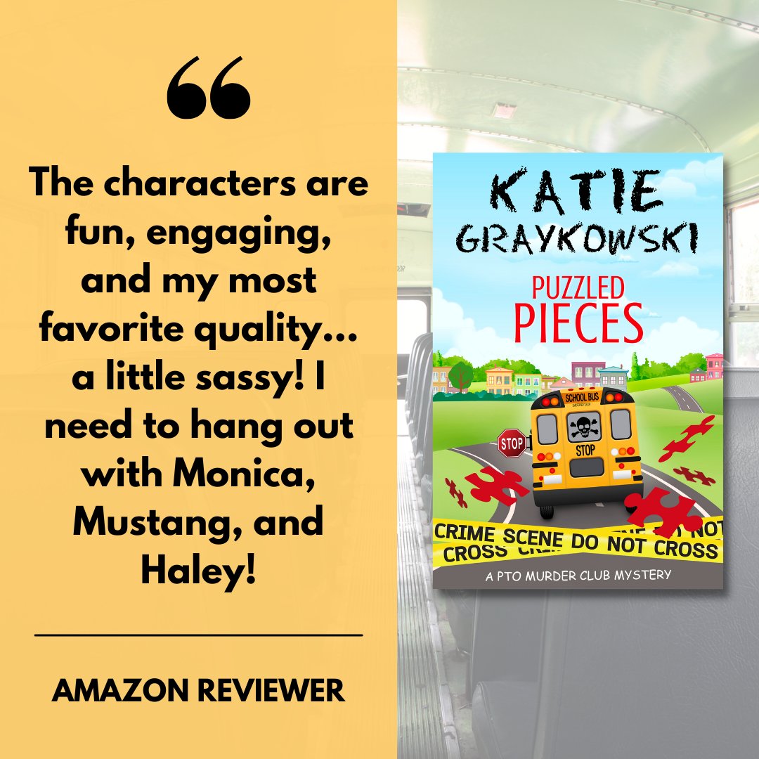 Katiegraykowski's tweet photo. 5 Star Review! ⭐ This Amazon Reviewer writes, “I need to hang out with Monica, Mustang, and Haley! Great storyline that made the reading enjoyable.”

🚌 Get your copy of PUZZLED PIECES here: https://t.co/IdXTsEqkxL https://t.co/G9lRAjKdRv