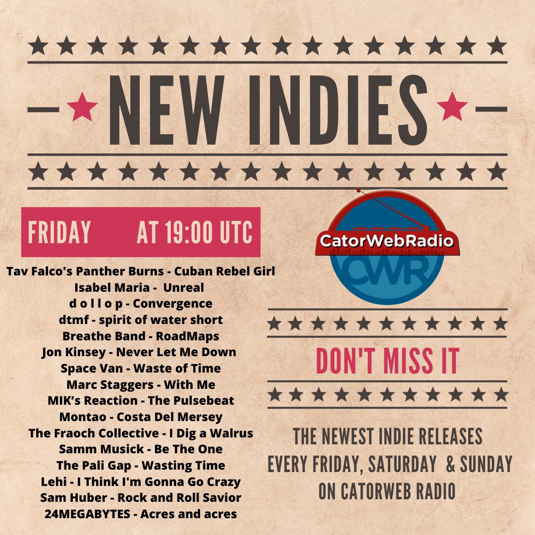 catorwebradio's tweet photo. #OnAirNow #NewIndies
@isa6elmaria
@DollopMusicBand
@lamodtmf
#BreatheBand
@FalcoTav
@jonkmusic17
#SpaceVan
#MarcStaggers
@MIKsReaction
@montaotunes
@thefraochcollective
@Samms_Place
@ThePaliGap
#Lehi
#SamHuber
@iam24mega https://t.co/cnV72Az2Ic