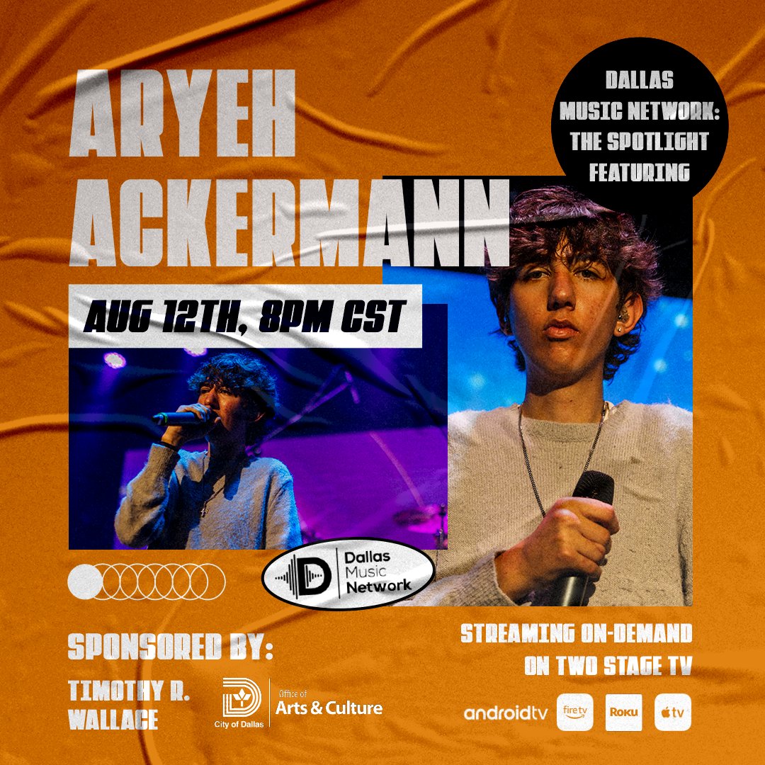 DMNMusicNetwork's tweet image. New show drop alert! @BTWHSPVA student, singer-songwriter @aryehackermann streaming Sat Aug 12th, 8 PM CST. 
DM Facebook, YouTube , @TwoStageTV  .Download Two Stage TV app free on Apple TV, Roku Player, Fire TV, and Android TV. Google Play and Apple App stores for mobile devices.