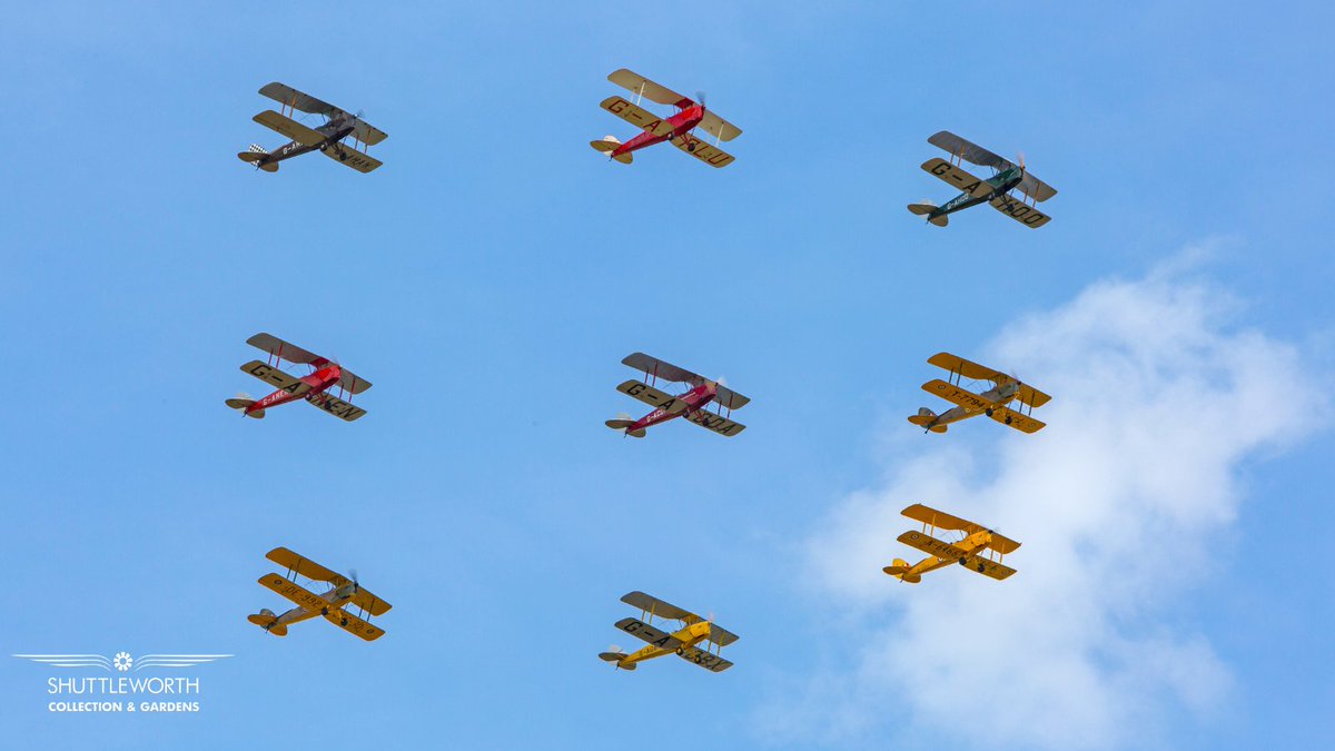 A new visiting act has been added to the Bedfordshire Vintage Air Show lineup on 3rd September.

Nine de Havilland DH.82 Tiger Moths will be on display, flown by the Tiger Nine Display Team.

To book: shuttleworth.org/bedfordshirevi…

📷 Nick Blacow, Darren Harbar Photography
