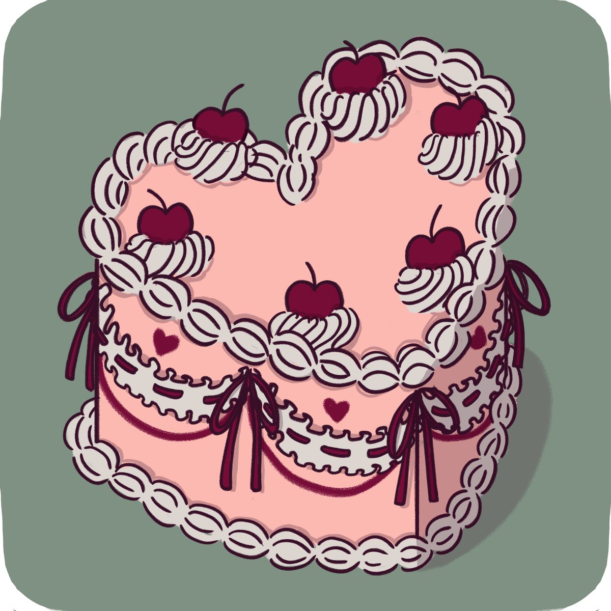 Cake I made for decorating my streams 🍰 reupload because I added some things