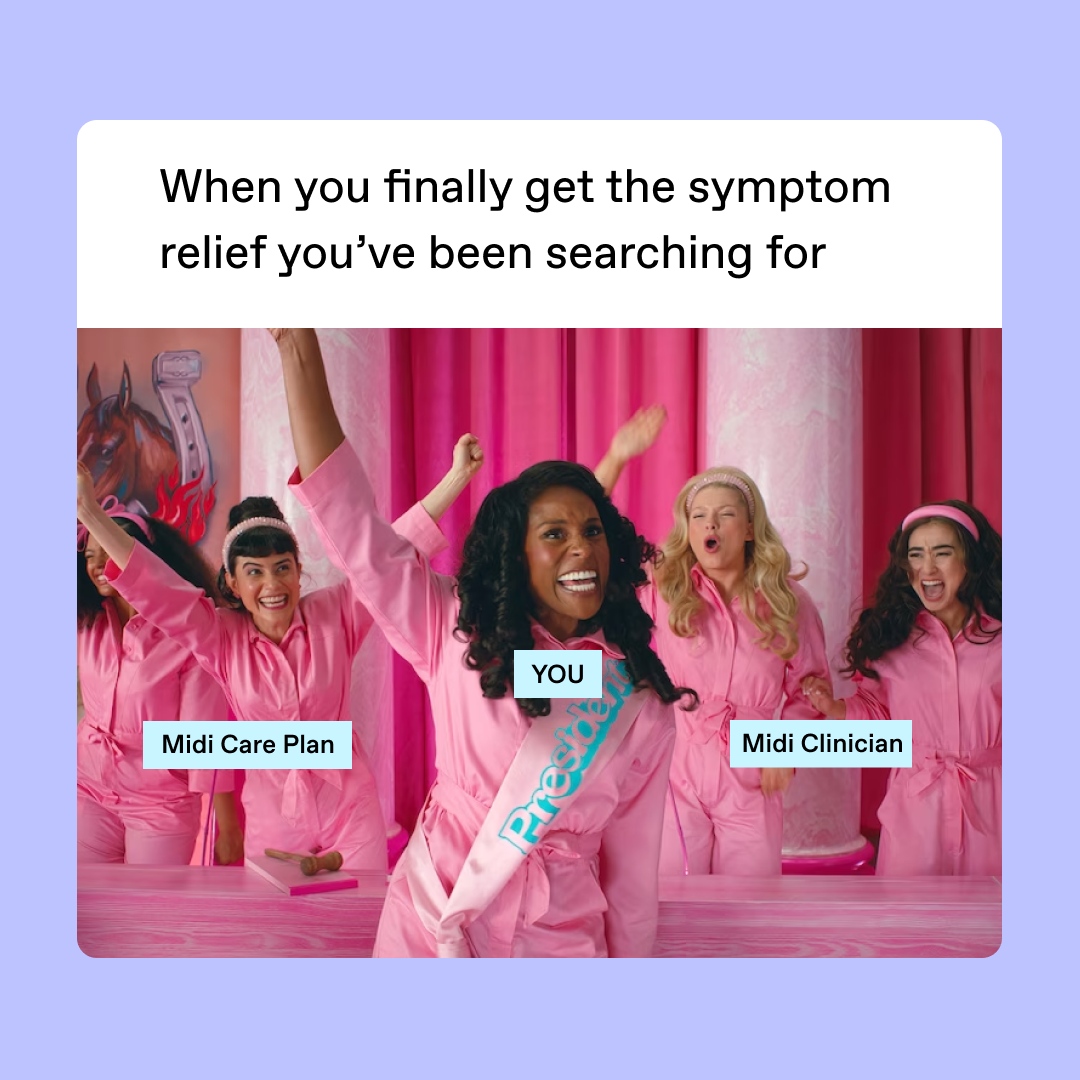 midihealth's tweet photo. If Midi was able to write the script 😂
Just a little something to lighten your mood after this long week. Find comfort in knowing that Midi understands exactly what you’re going through. 💙
#Midi #JoinMidi #BarbieMovie #menopausesymptoms #menopauseawareness https://t.co/2vRxYOhoqz