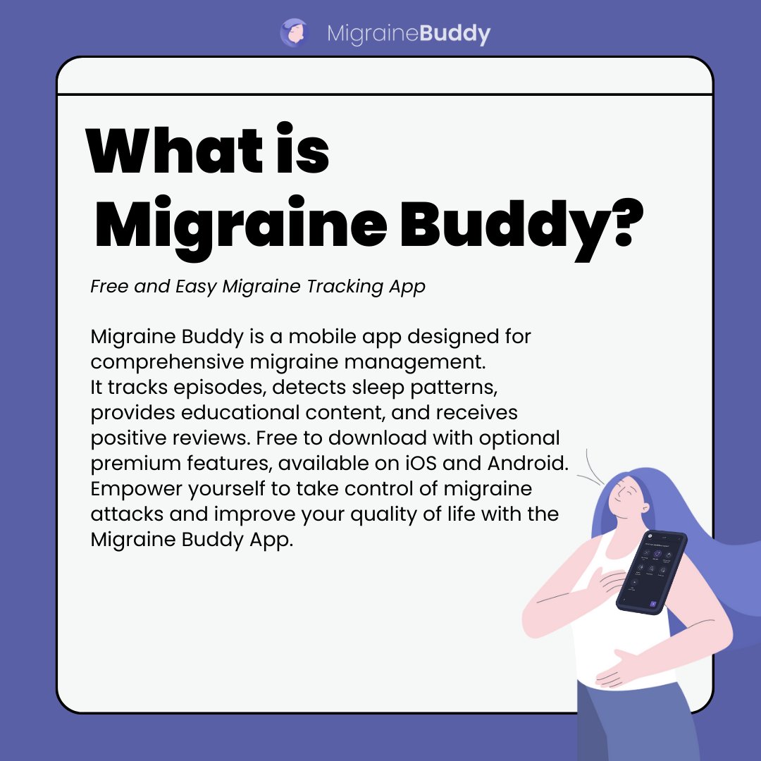 Regain control over migraine attacks  with Migraine Buddy! Maximize consultations, join a vibrant community, and access powerful features. Upgrade to MBplus for advanced tools.

 #MigraineBuddy #MigraineManagement #HeadacheRelief #EmpowerYourHealth