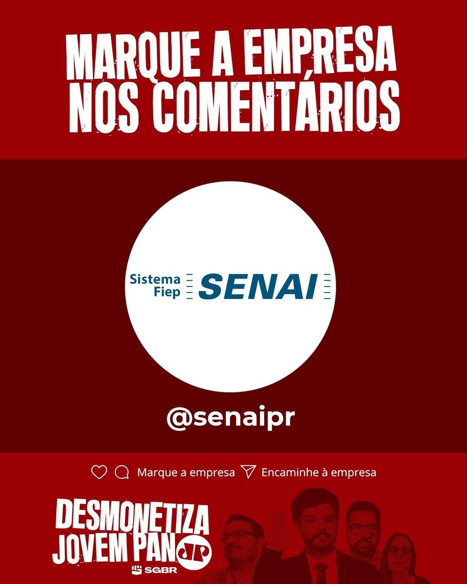 slpng_giants_pt's tweet photo. 📚 Olá @SENAIPR, tudo bem? Infelizmente ouvimos seu anúncio na rádio Jovem Pan de Londrina. Uma empresa comprometida com a democracia não deveria anunciar em uma emissora investigada por fake news e ódio. Pfv, #DesmonetizaJovemPan

Ajudem a marcar a empresa 👇🏽👇🏽 https://t.co/om9zr6dWzB