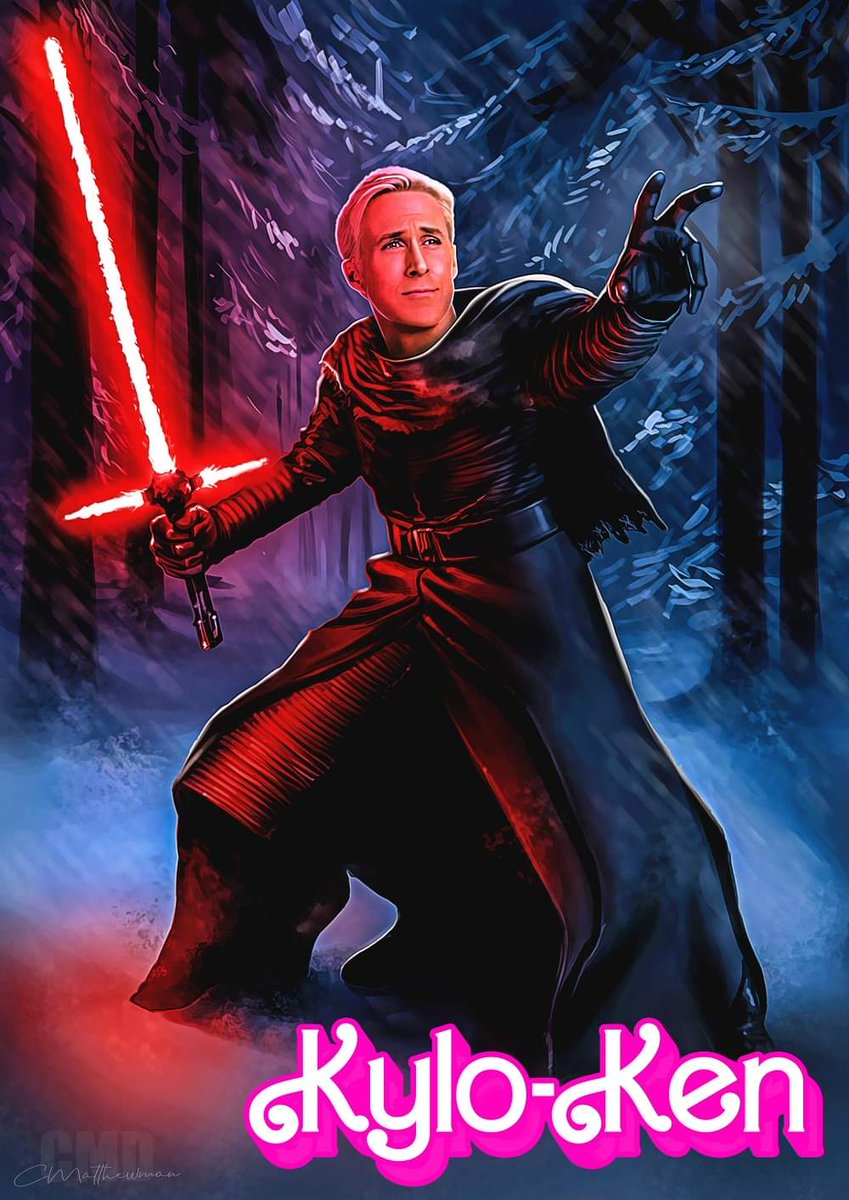 'Kylo-Ken' I've not seen @Barbie movie yet, but my daughters have. They both loved it. Both said Ken was the best bit. Here's a daft wee edit of Kenny for a Friday afternoon. @RyanGosling #barbie #kyloren #StarWars #ken