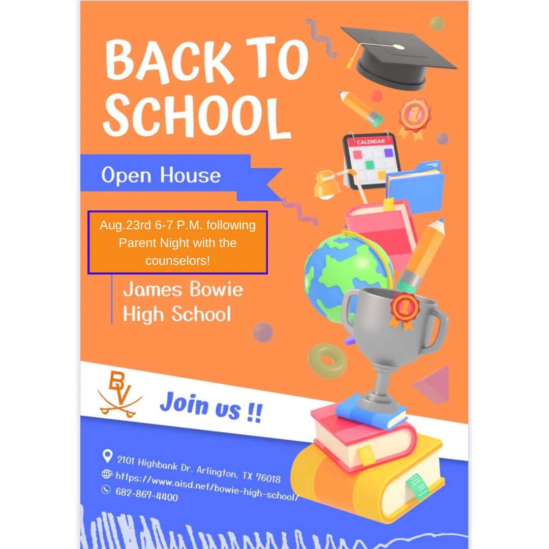 🚨Time Change!

Parents please mark your calendar. Counselors will have a Parent Night going over credits, graduation requirements and more important information to help your student be successful this year! 

Parent night will be from 5:30-6pm
Open House will follow from 6-7 pm