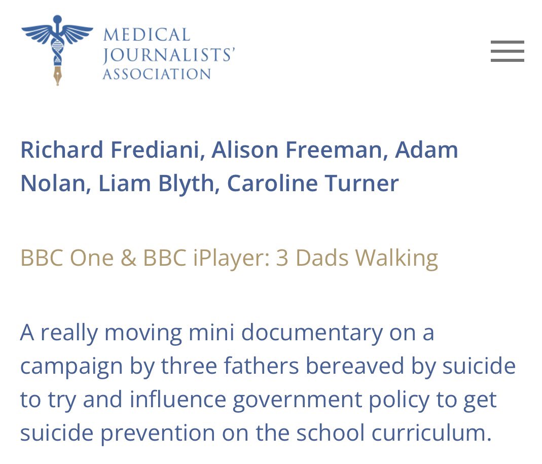 Richard Frediani (@bbcfrediani) on Twitter photo Really proud to end the week with two nominations for #BBCBreakfast in the #MJAAwards
<a href="/3dadswalking/">3DadsWalking</a> <a href="/Rob7Burrow/">Rob Burrow CBE</a>
Full details here mjauk.org/mja-awards-202… Really proud to end the week with two nominations for #BBCBreakfast in the #MJAAwards
<a href="/3dadswalking/">3DadsWalking</a> <a href="/Rob7Burrow/">Rob Burrow CBE</a>
Full details here mjauk.org/mja-awards-202…