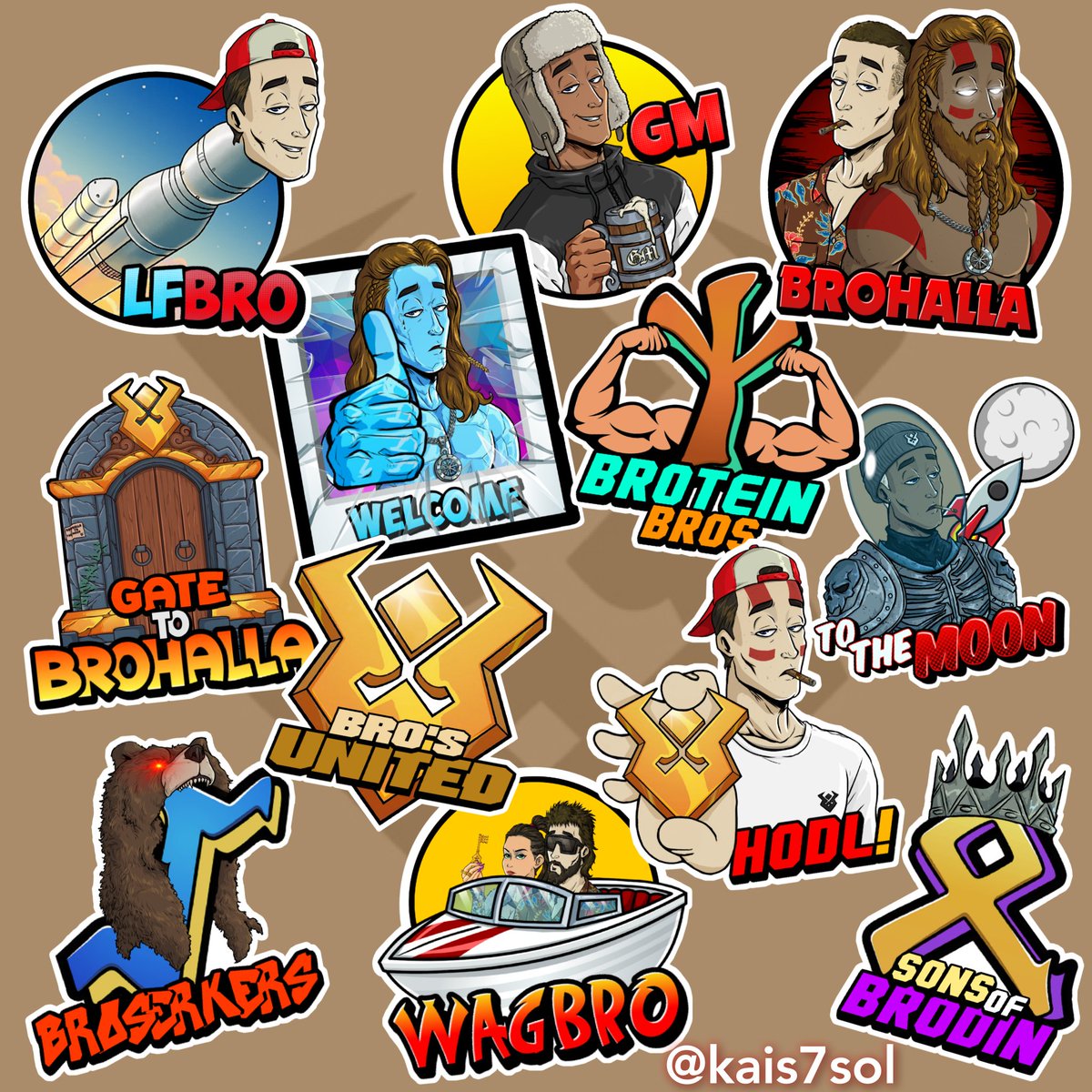 kais7sol's tweet photo. I been doing stickers for quite some while now for many projects and i thot of making a thread 🧵 featuring some of my stickers 🃏
Will start with 2 of my favourite projects @TheFoxClubSOL 🦊 and @BroHallaNFT 🍺
Both chad communities 👑
#LFBRO #FoxClub #Stickers https://t.co/VeBZK9qXUr